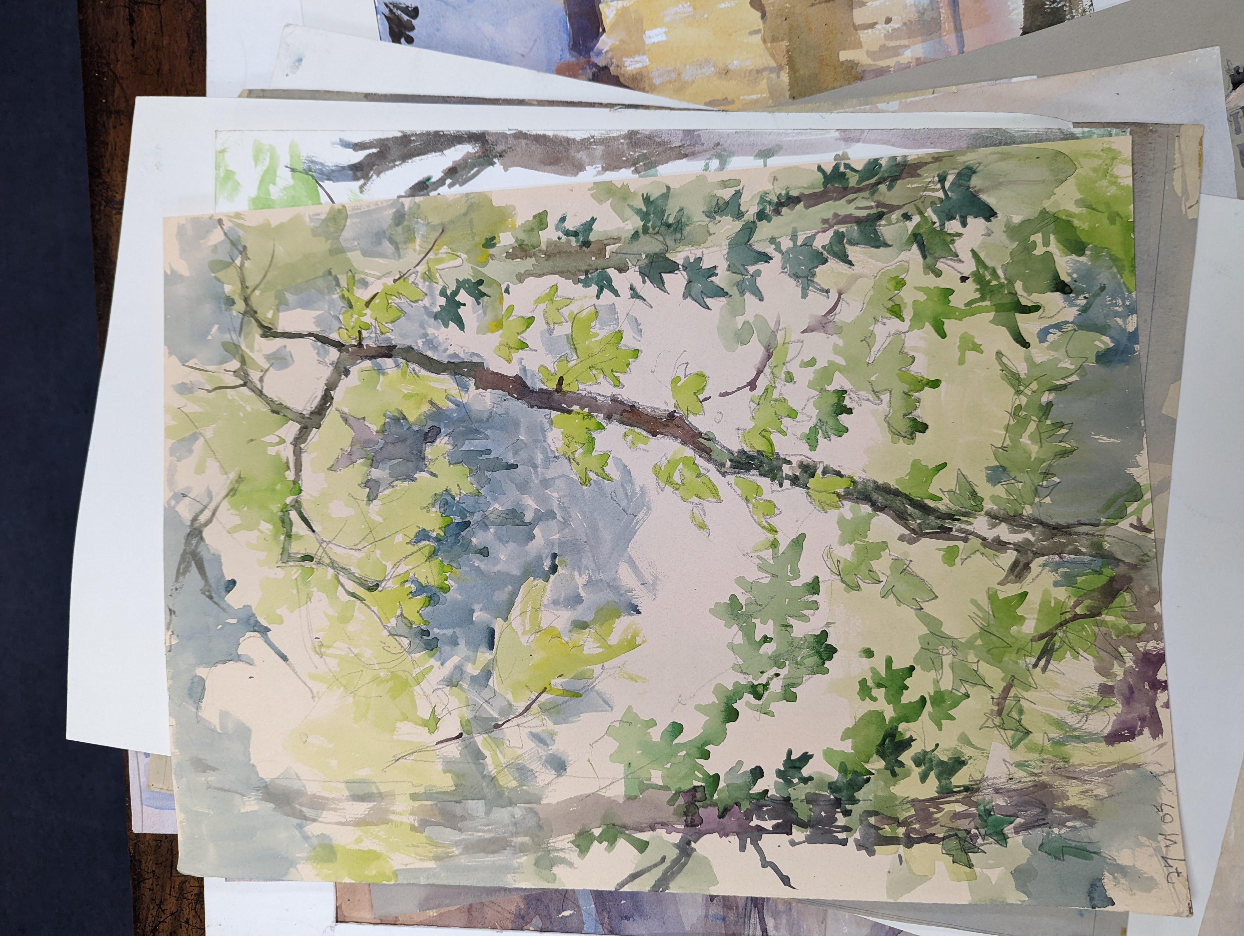 Michael Cadman (1920-2010), a folio of assorted watercolours and prints, Topographical scenes, largest 40 x 56cm, unframed